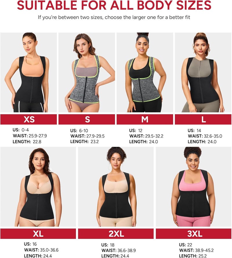 GAODI Women Waist Trainer Vest Slim Corset Workout Sweat Tank Top Zipper Compression Shirt Sauna Suit Body Shaper - Image 3